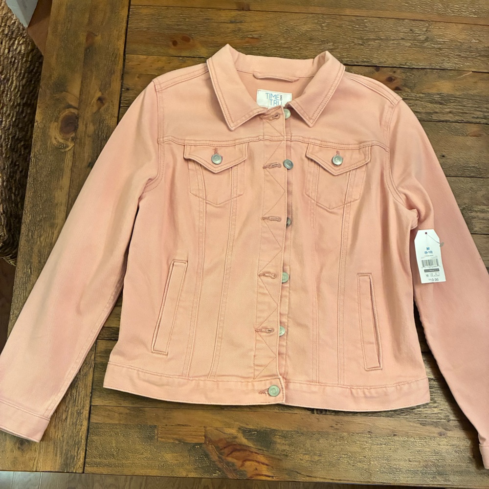 Soft Pink Collar Jean Jacket